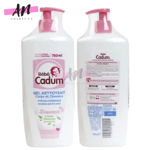 Sữa tắm gội cho trẻ sơ sinh Bebe Cadum Gel Nettoyant Corps Et Cheveux 750ml