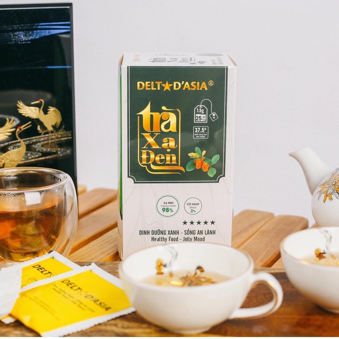 TRÀ XẠ ĐEN – Trà Túi Lọc Cao Cấp thương hiệu Delta D'Asia hộp 25 gói