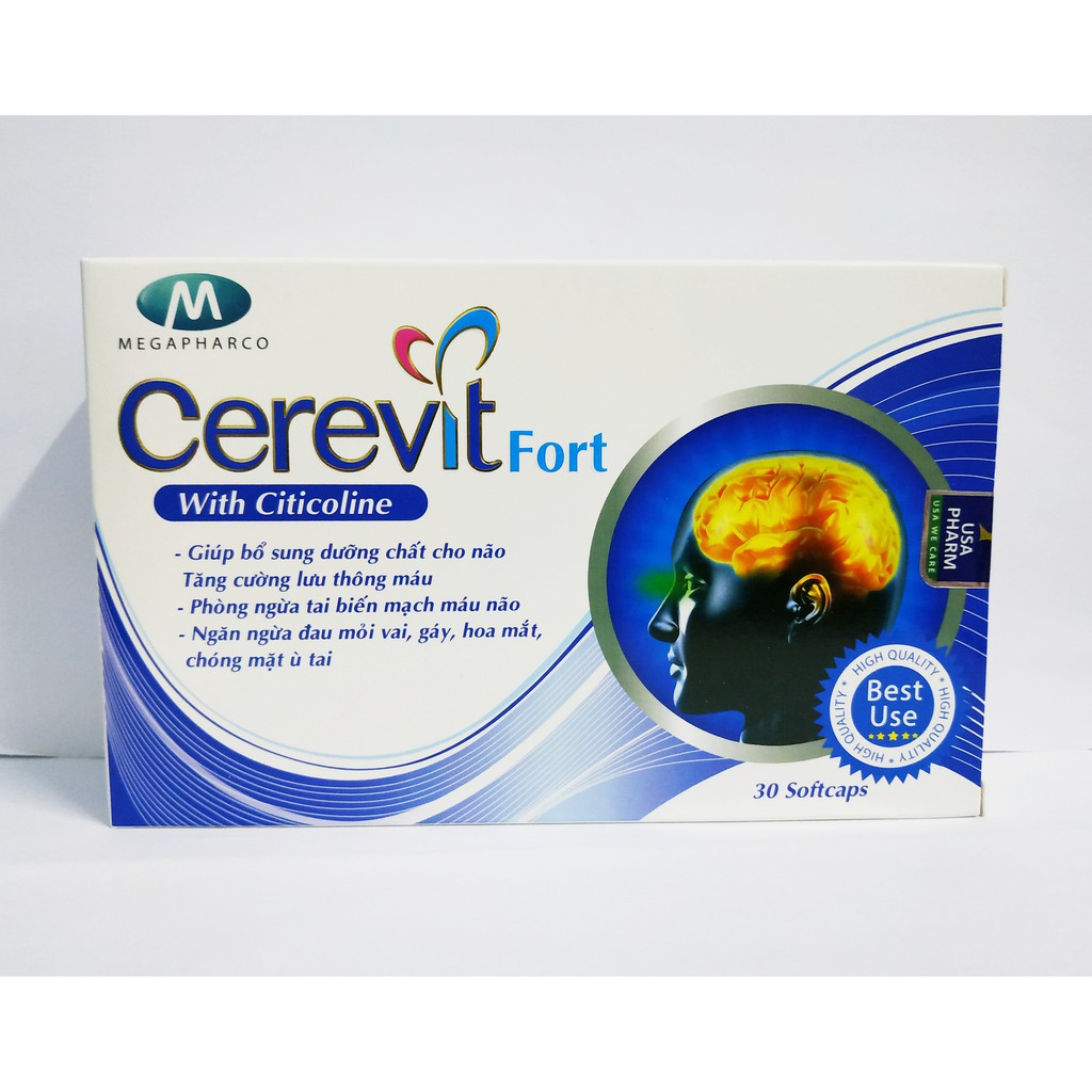 [Viên uống] Cerevit Fort Hoạt huyết dưỡng não, tăng cường trí nhớ, cải thiện tuần hoãn não