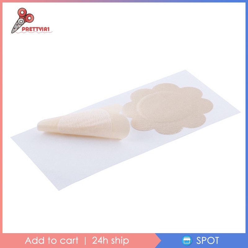 20x Satin Beige Flower Breast Nipple Cover Sticker Bra Pad Patch Disposable