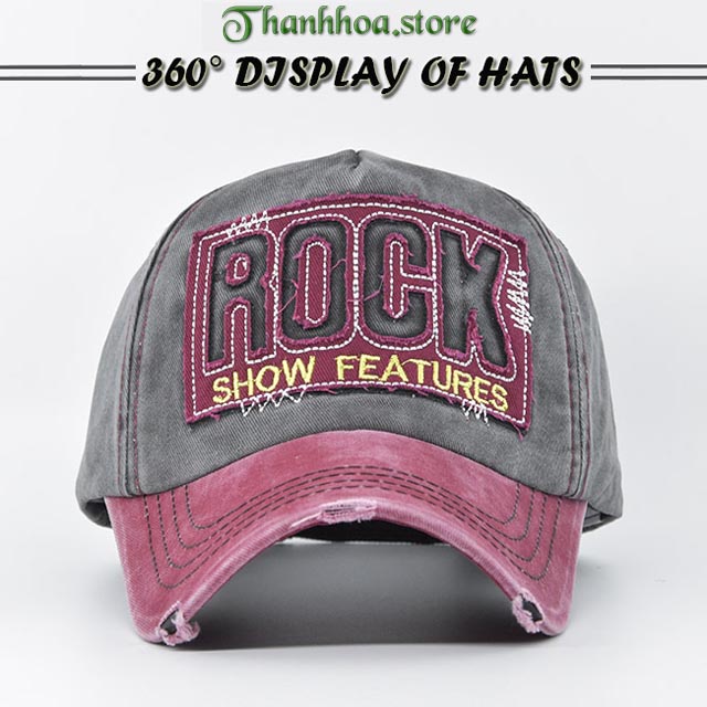 Mũ lưỡi trai nam nữ đẹp cao cấp rách cá tính nón kết đen