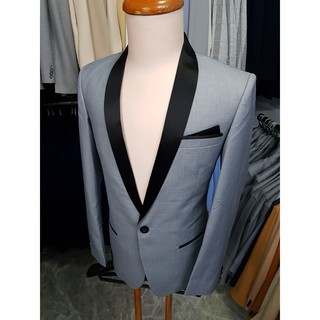 Áo Vest Nam Ôm Body Màu Xám Ghi Cổ Sam Đen Vải Mịn