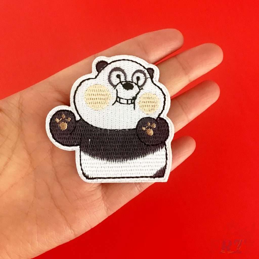 Sticker ủi thêu hình gấu trúc dễ thương