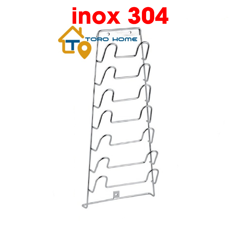 Kệ nắp vung xoong nồi inox 304 loại 7 nắp, 9 nắp Toro Home, giá treo nắp nồi, Cam kết chất liệu inox Chuẩn 304