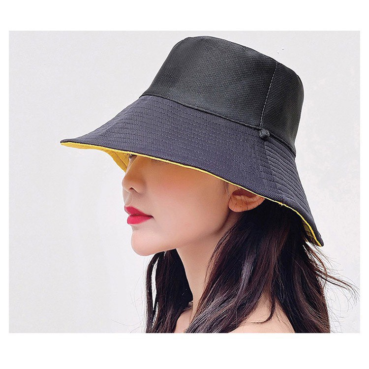 Nón bucket Pohanu nam local brand hai mặt vành rộng đi biển đẹp MD04