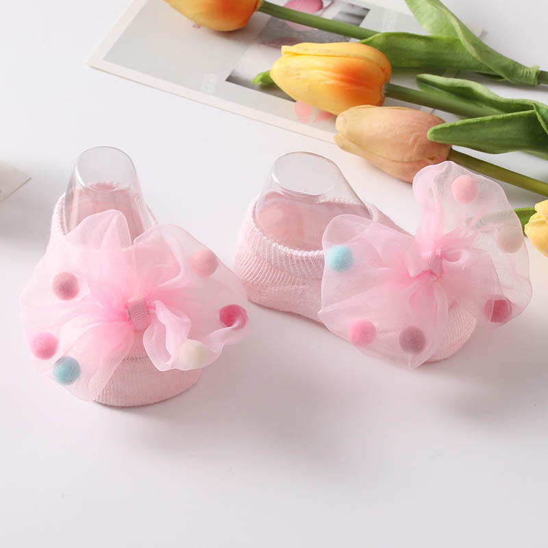 Vớ Cotton Ngắn Đính Nơ Dễ Thương Cho Bé Gái 0-3 Tuổi