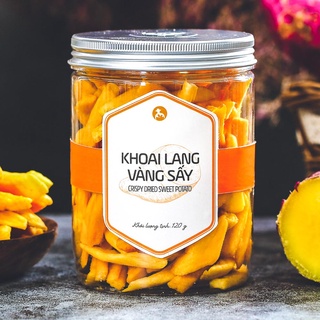Khoai lang vàng sấy giòn L'angfarm, 120g, hũ, mẫu nắp nhôm