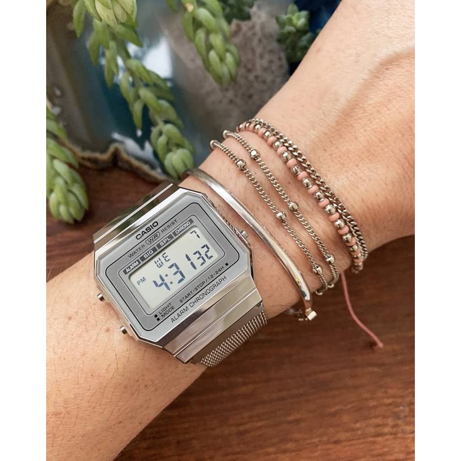 Đồng hồ Nam dây thép Casio A700WM-7A chính hãng bảo hành 1 năm Pin trọn đời
