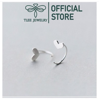 Khuyên tai bạc TLEE móc trái tim basic TLEE JEWELRY B0300