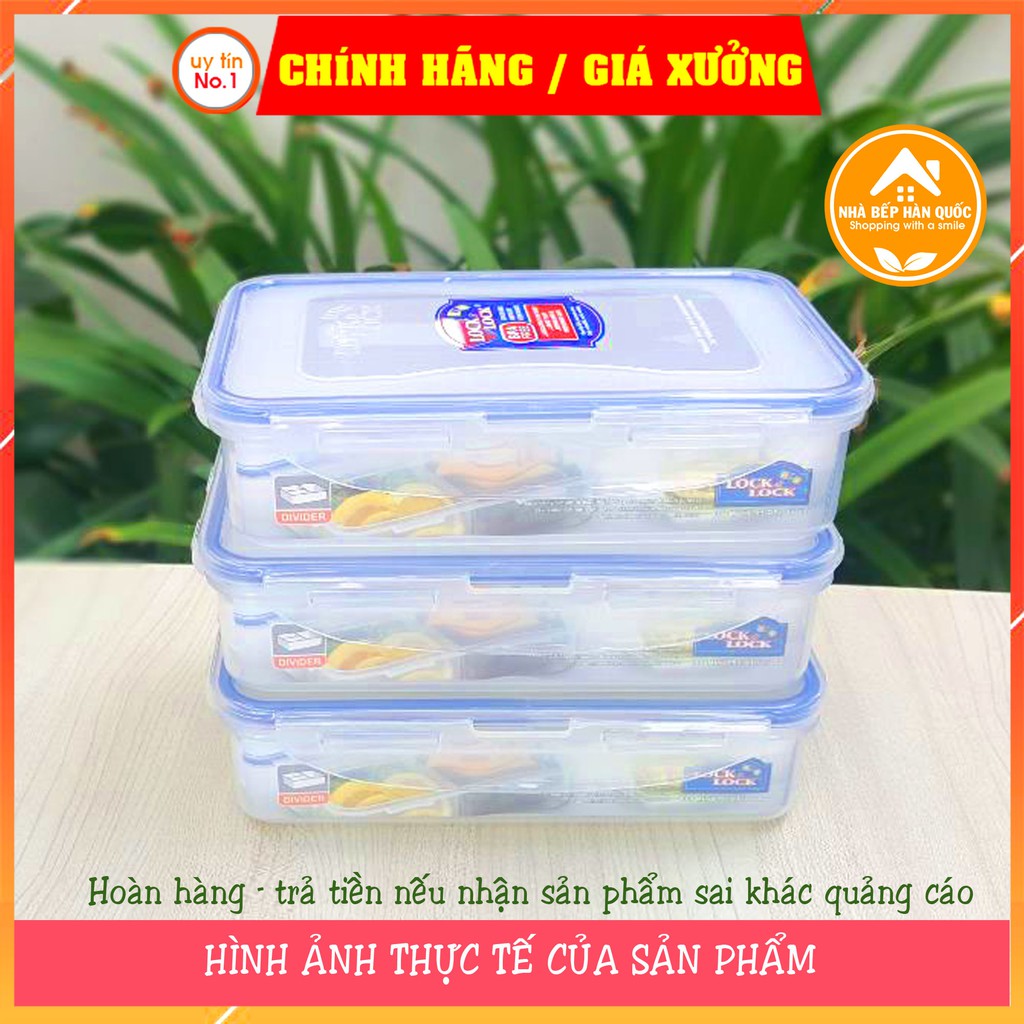  Hộp nhựa đựng thực phẩm, hôp đựng thức ăn chia ngăn LOCK and LOCK HPL816C Classic 800ml