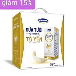 Sữa Tươi Tiệt Trùng Vinamilk Có Chứa Tổ Yến - Thùng 24 Hộp x 180ml