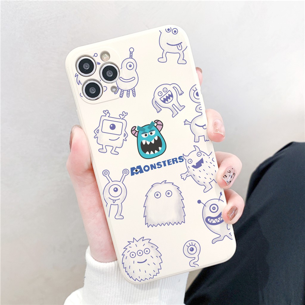 Ốp lưng iphone Mini monster kem cạnh vuông 6/6plus/6s/6splus/7/7plus/8/8plus/x/xr/xs/11/12/13/pro/max/plus/promax/mini