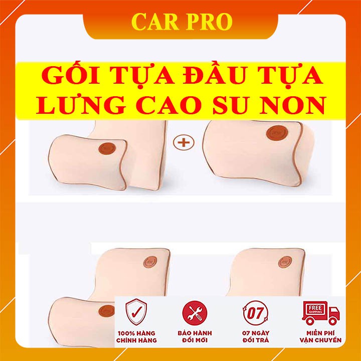 Gối tựa đầu và lưng cao su non ngồi ghế ô tô chính hãng Fuman - CAR PRO