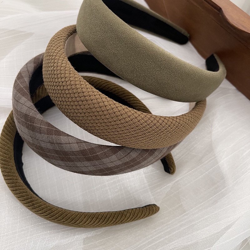 Băng Đô Cài Tóc Màu Trơn Họa Tiết Kẻ Sọc Thời Trang Cho Nữ