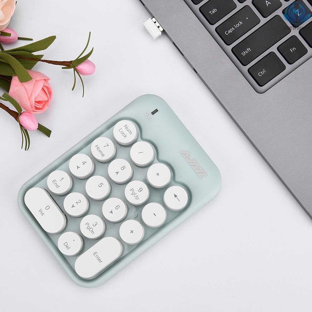 【enew】Ajazz 2.4G Wireless Numeric Keyboard Mini Numpad 18 Keys Digital Keyboard for Window XP Win7 8 10 ios Laptop PC Notebook Desktop