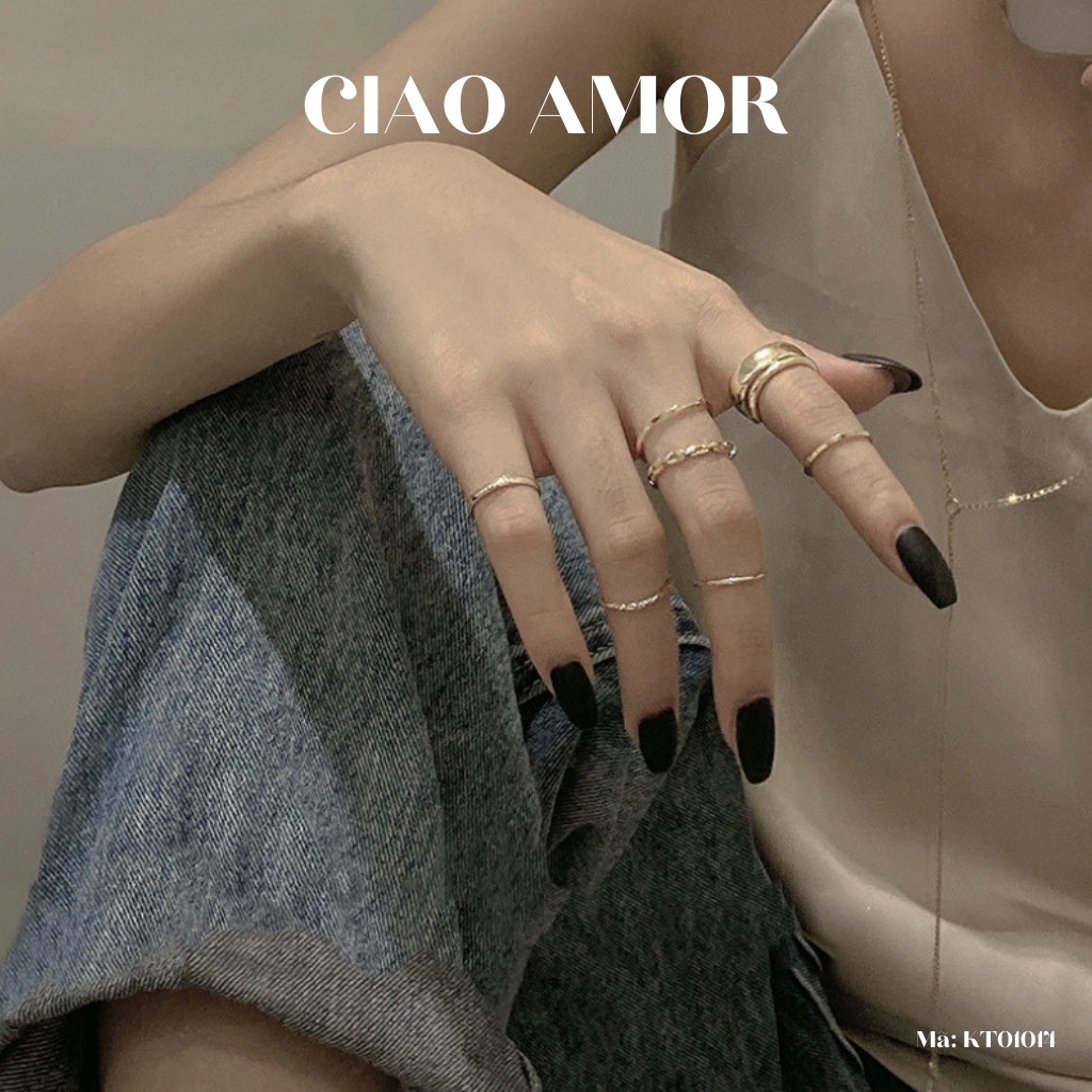 Set nhẫn nữ, Nhẫn nữ 7 chiếc trang sức Ciao Amor - N0114