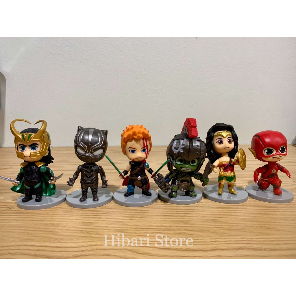 Bộ 6 mô hình nhân vật siêu anh hùng Avenger Và DC Loại I