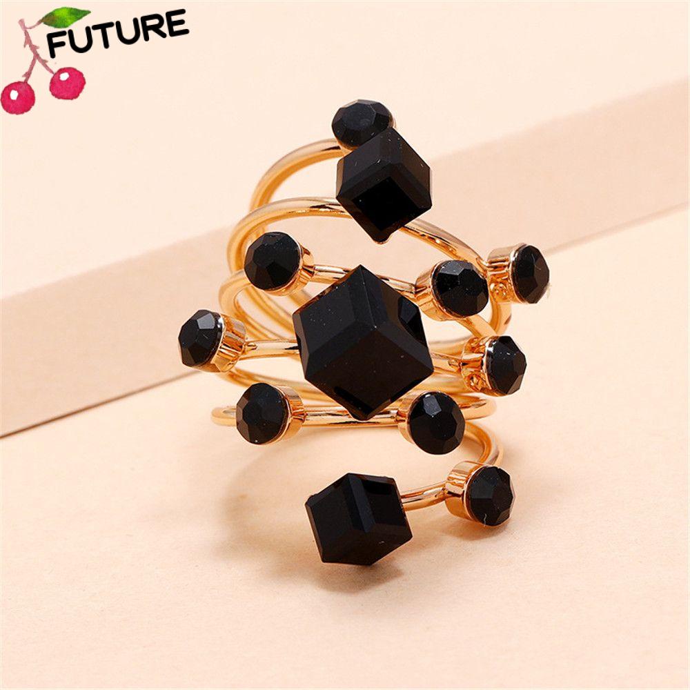 Nhẫn Thời Trang Phong Cách Punk Cổ Điển|Nhẫn Đồng Đính Đá Zircon Sang Trọng