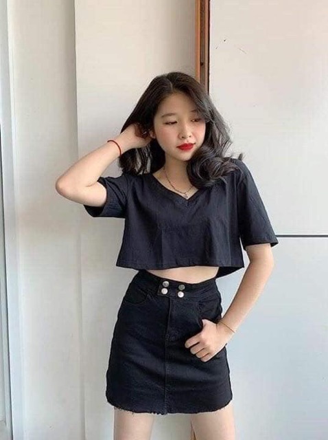 ÁO CROPTOP CỔ V LỆCH VAI SIÊU HOT | BigBuy360 - bigbuy360.vn