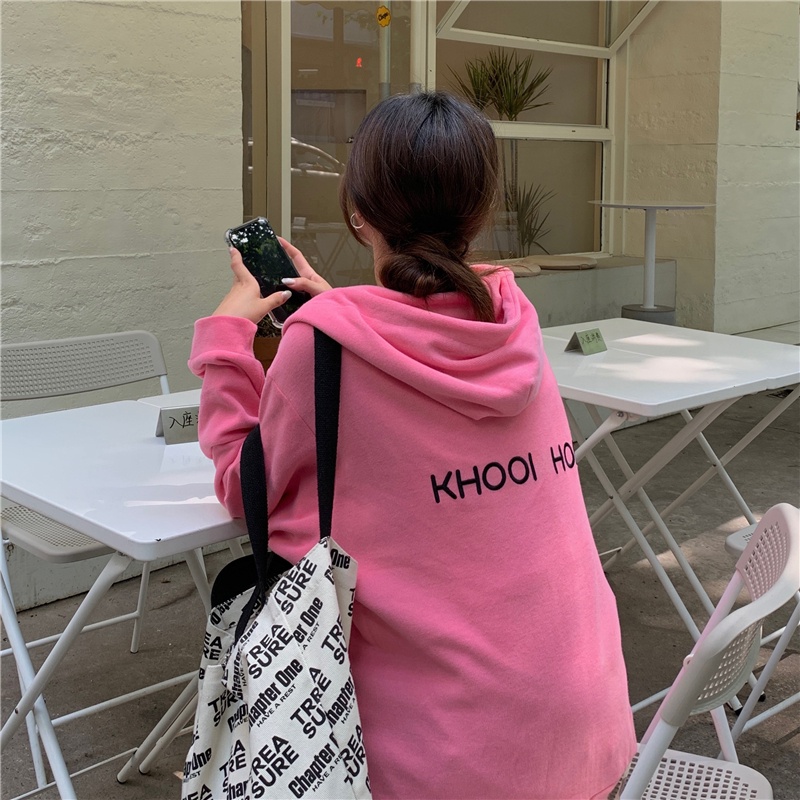 Áo khoác hoodie SUXI có khóa kéo tay dài phong cách Hàn Quốc trẻ trung thời trang dành cho nữ