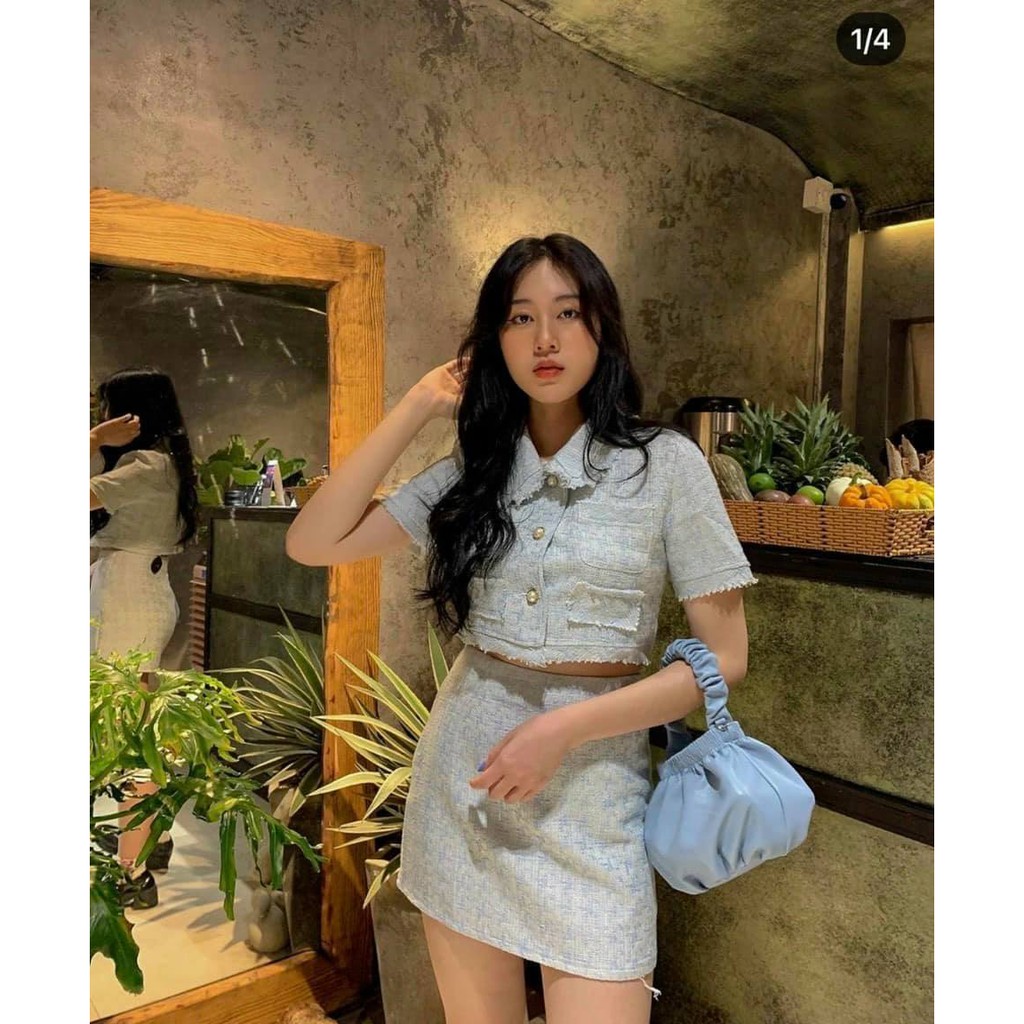 🦋 SET BỐ CROPTOP x CHÂN VÁY A 3 MÀU 🦋 | BigBuy360 - bigbuy360.vn