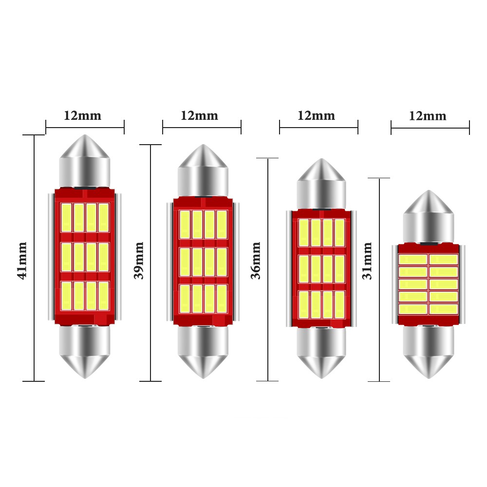 LYMOYO Bóng Đèn Led C5W 31mm 36mm 39mm 41mm 4014 12 Led 10smd