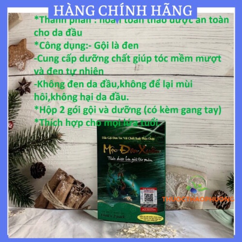 Dầu gội là đen,phủ bạc tóc,nhuôm tóc đen thảo dược Mộc đan xuân,không đen da đầu không dị ứng da,dùng cho tóc tẩy