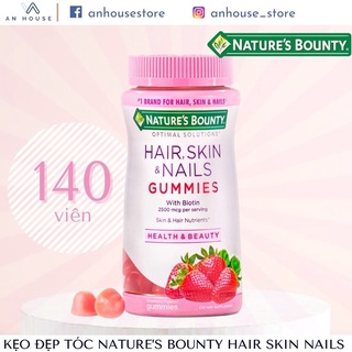 Kẹo dẻo đẹp tóc Natures Bounty Hair Skin Nail Gummies Mỹ