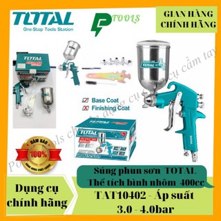 Súng phun sơn khí nén TOTAL TAT10402 thiết bị phun sơn 1.5mm,Áp suất 3.0-4.0 bar,3.5-6.0cfm(99-170l/min), 400cc