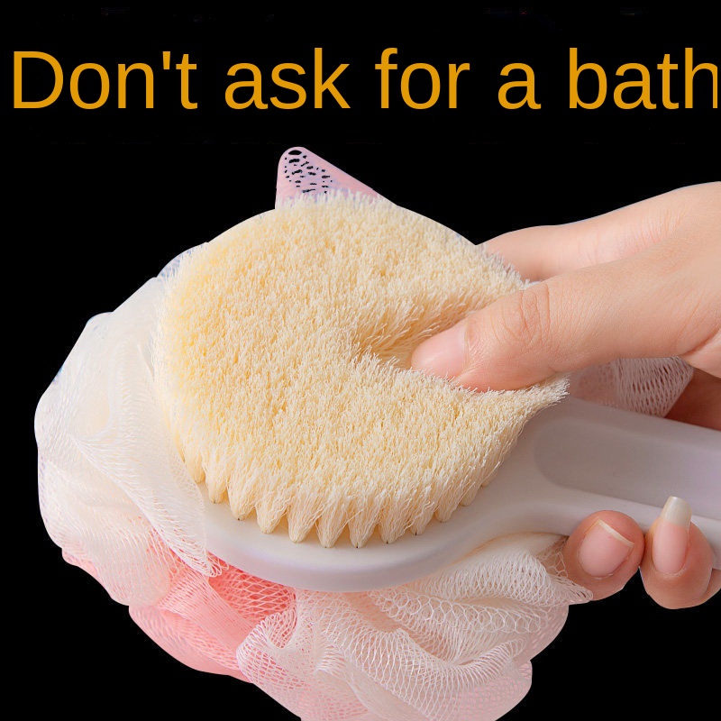 Bàn Chải Tắm Hai Mặt Lông Mềm Tay Cầm Dài Dùng Khi Tắm