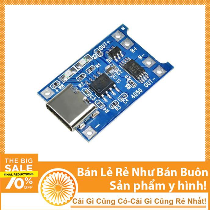 Mạch Sạc Pin Lithium 4.2V TP4056 1A Cổng TYPE-C