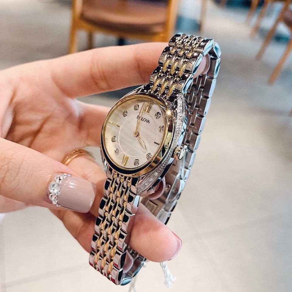 Đồng hồ nữ chính hãng Bulova 98R229 demi gold - Máy Quartz Pin - Kính cứng