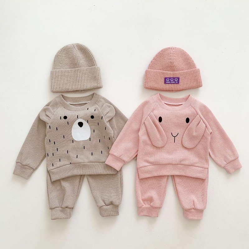Bộ Áo Quần dài nỉ Gấu & Thỏ cho bé tiny&pure