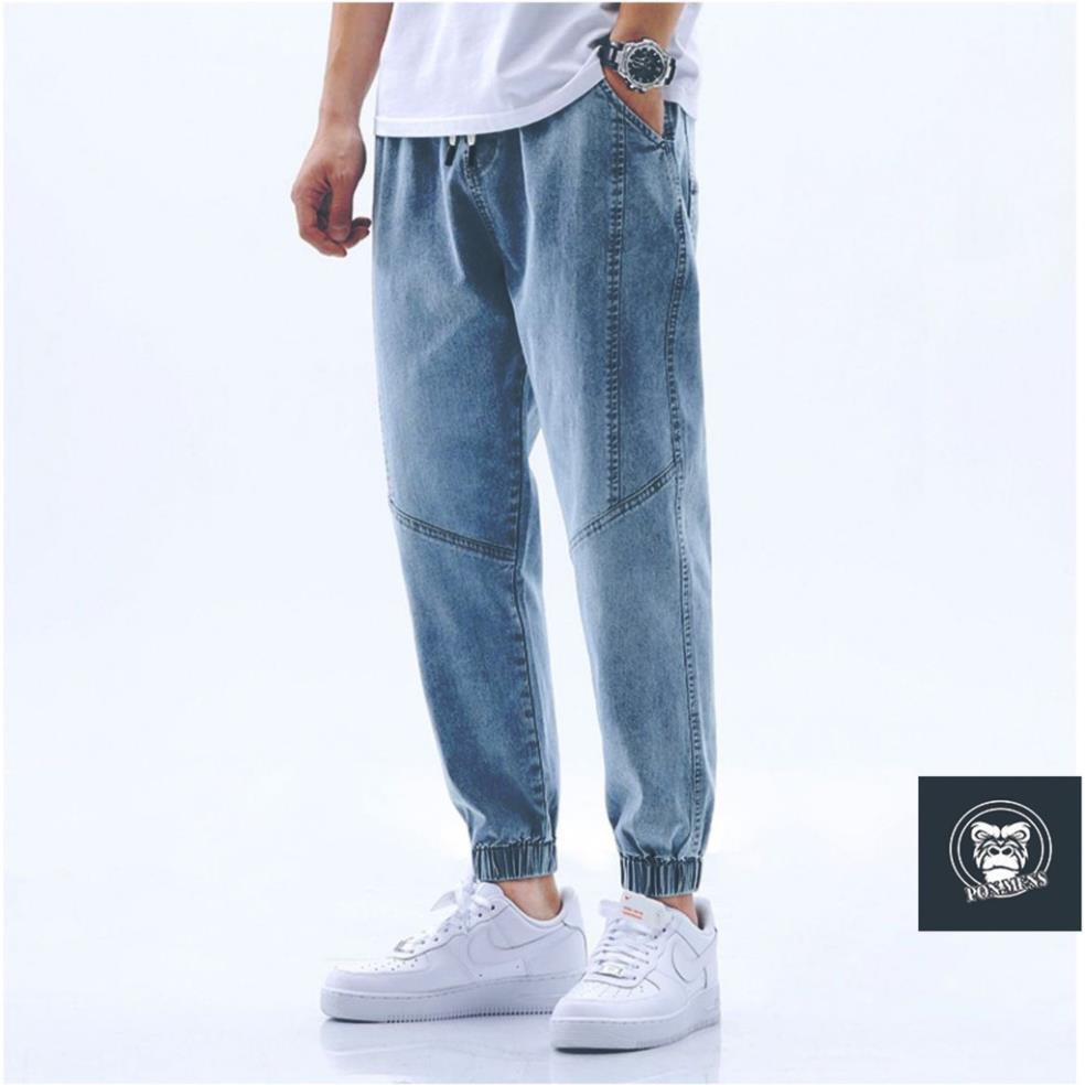 quần jean jogger nam xanh và xám bó gấu lưng chun 2021 155 đẹp ྇