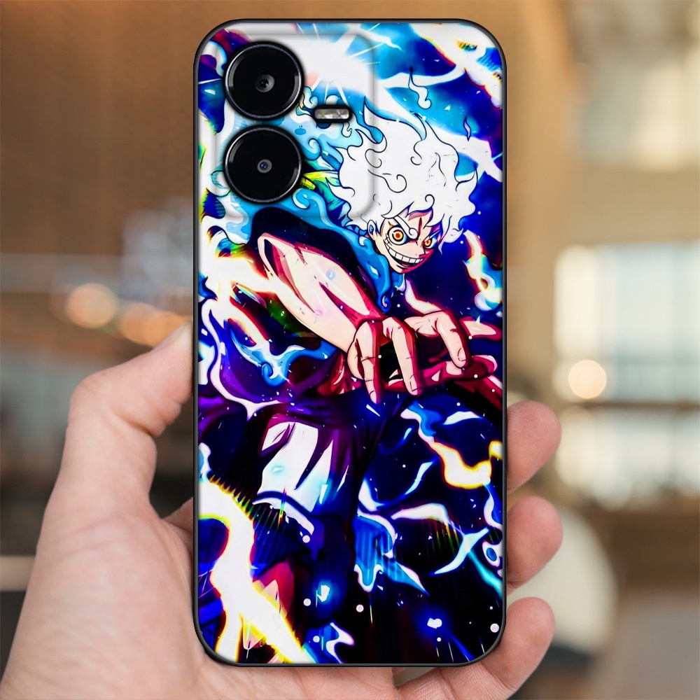 Ốp lưng Vivo Y22s viền đen in hình Luffy One Piece