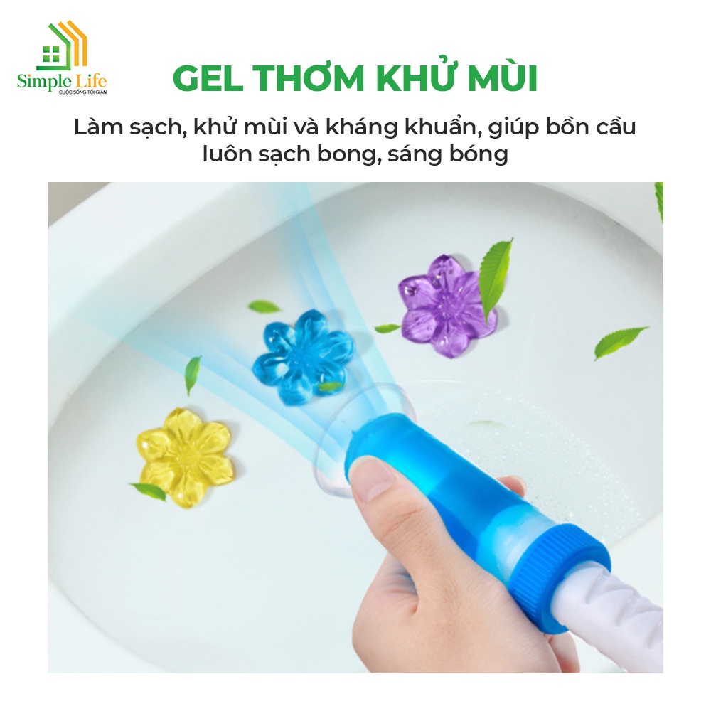 [Mã BMINC50 giảm 50K đơn 150K] Gel khử mùi bồn cầu bông hoa SIMPLE LIFE khử khuẩn sạch thơm phòng dịu nhẹ tiện dụng