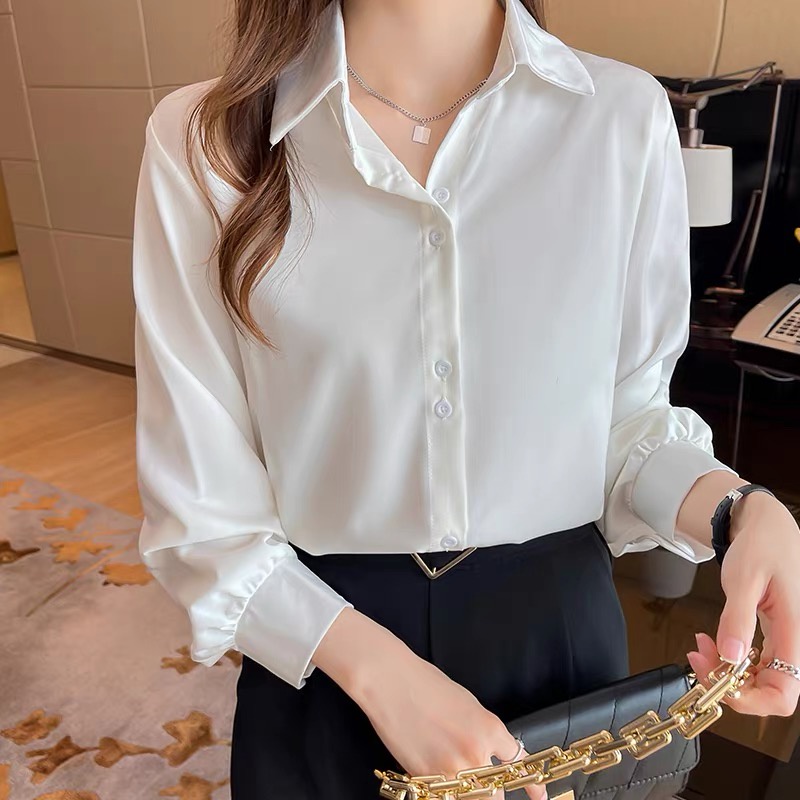 Áo sơ mi nữ dài tay sơ mi lụa công sở Ganesa form đẹp chất lụa mềm mát [GA03] | BigBuy360 - bigbuy360.vn