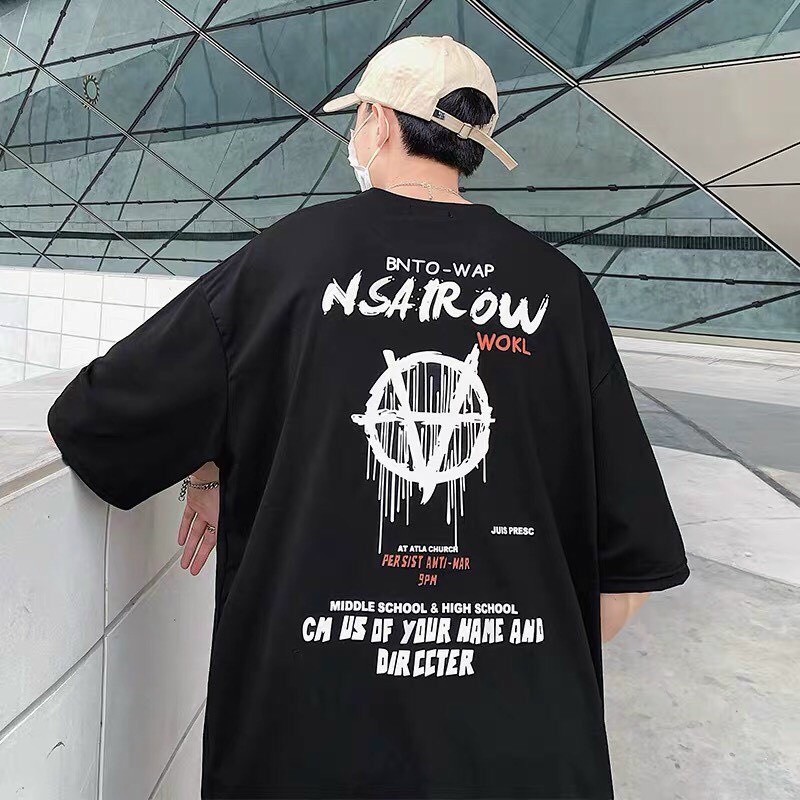 &lt; FREESHIP &gt; Áo thun tay lỡ nam thun cotton 4 màu lựa chọn