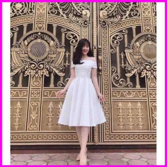 [   VÁY TRẮNG ] Đầm trắng dự tiệc trắng trễ vai cao cấp hàng thiết kế thanh lịch Sahara Dress Đầm nữ dự tiệc | BigBuy360 - bigbuy360.vn