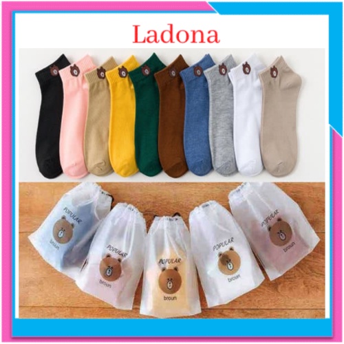 Tất vớ nam nữ họa tiết Gấu, Hoa Cúc sợi Cotton cao cấp thoáng khí chống mồ hôi chông bai giãn siêu bền