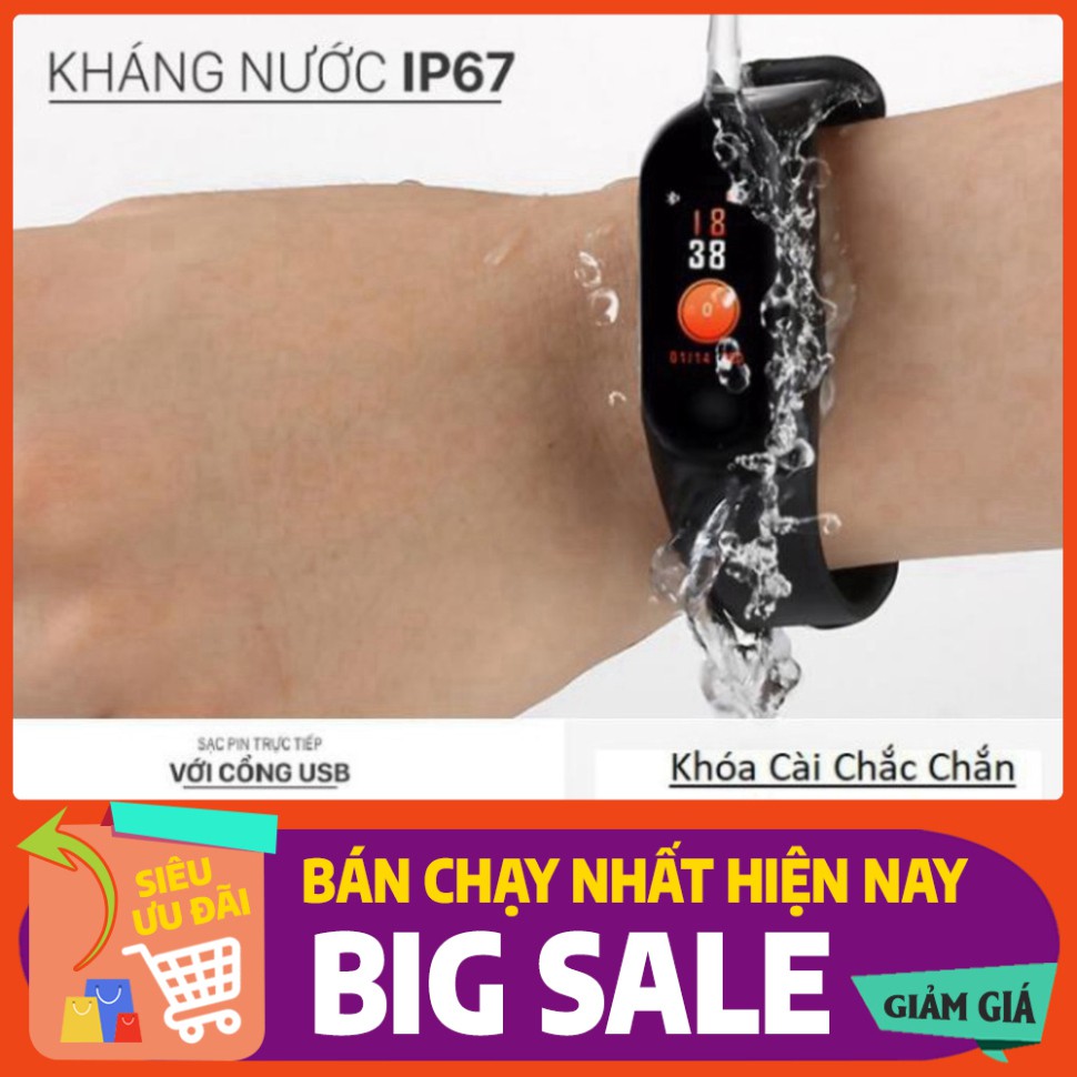 [FREE SHIP] 💥BẢO HÀNH 1 NĂM💥 Vòng Tay Đồng Hồ Thông Minh Band M3 CHÍNH HÃNG - Đồng hồ theo dõi sức khỏe, Chống Nước💥S