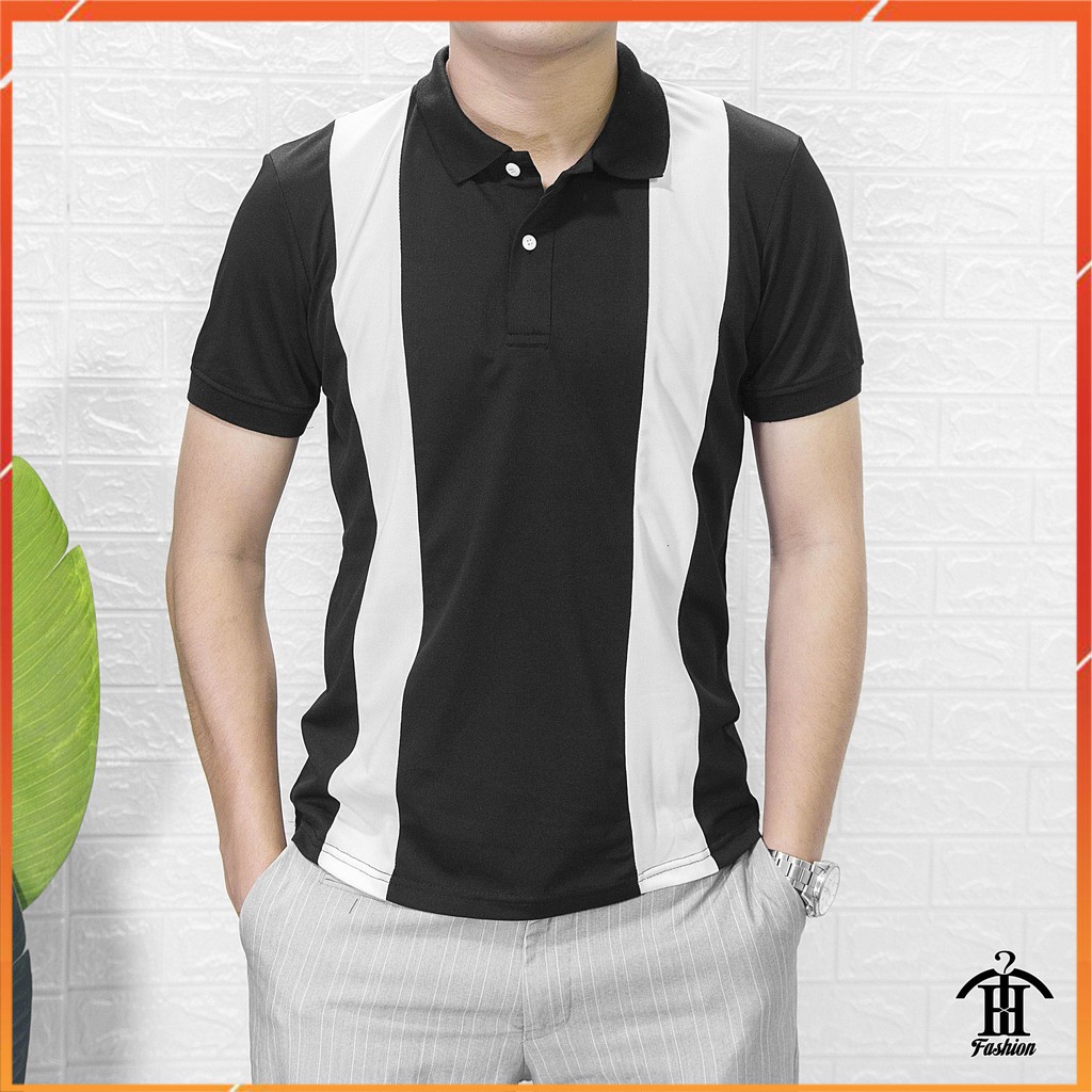 Áo polo nam áo thun nam có cổ sọc đen trắng chất cotton thoáng mát pl208 | BigBuy360 - bigbuy360.vn