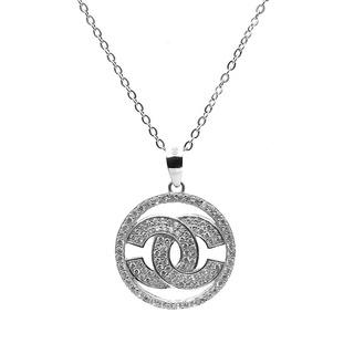 Dây chuyền nữ bạc ý hình logo Chanell thương hiệu Bạc Hiểu Minh DMD067