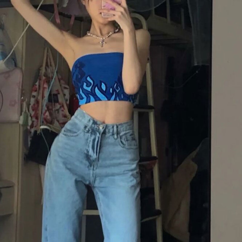 Áo ống kiêm khăn vuông trùm đầu ôm ngực hot girl sành điệu thời thượng kiểu văn hoá truyền thống đường phố