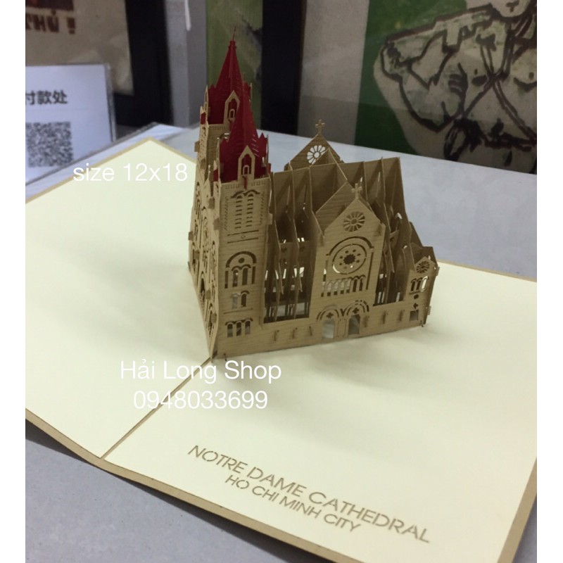 Nhà thờ Đức Bà - Church - Thiệp 3D