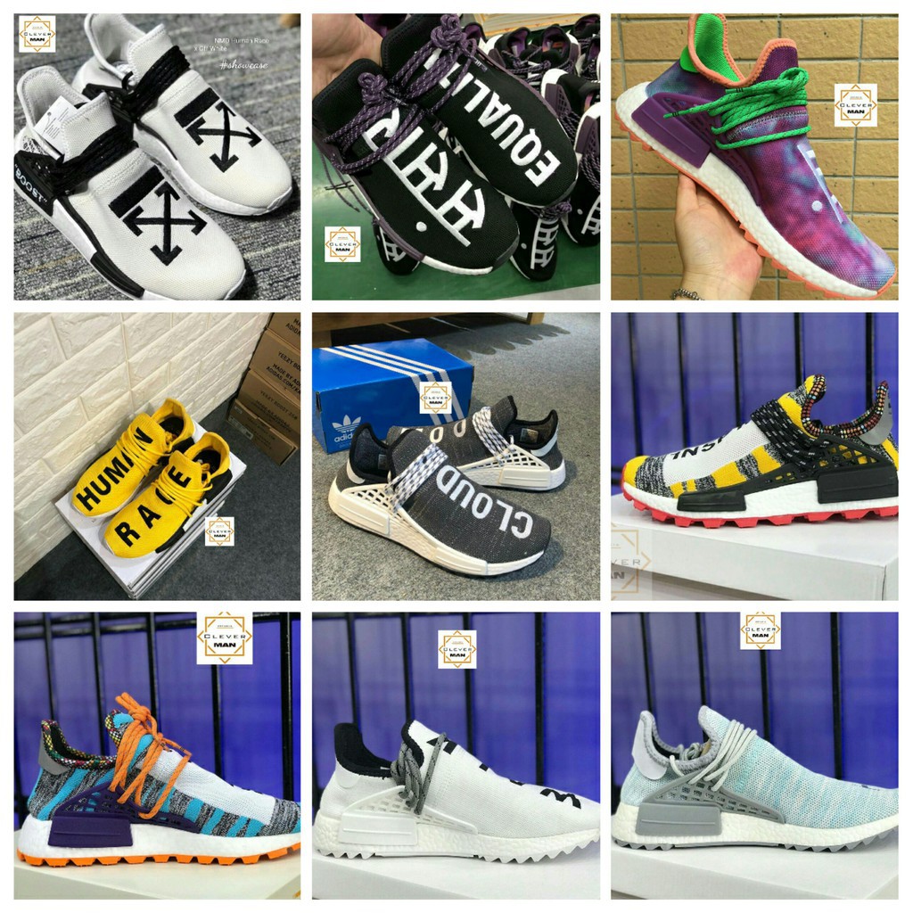 Giày thể thao NMD HUMAN RACE CLOUD MOON màu xanh ngọc kèm hộp đựng