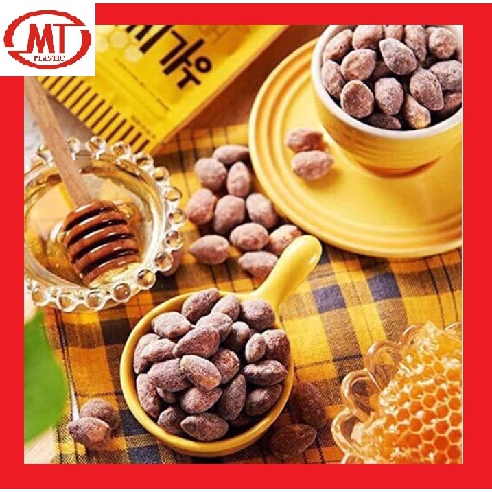 Hạnh nhân tẩm bơ mật ong Hàn Quốc Halal bịch 180g date mới