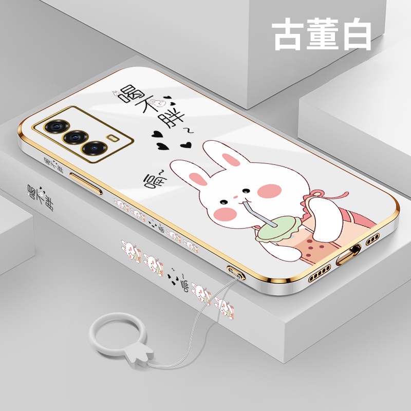 Ốp Điện Thoại Silicon Viền Thẳng Hình Thỏ Dễ Thương Cho realme GT realme GT neo2 realme GT neo3 realme GT Master realme XT