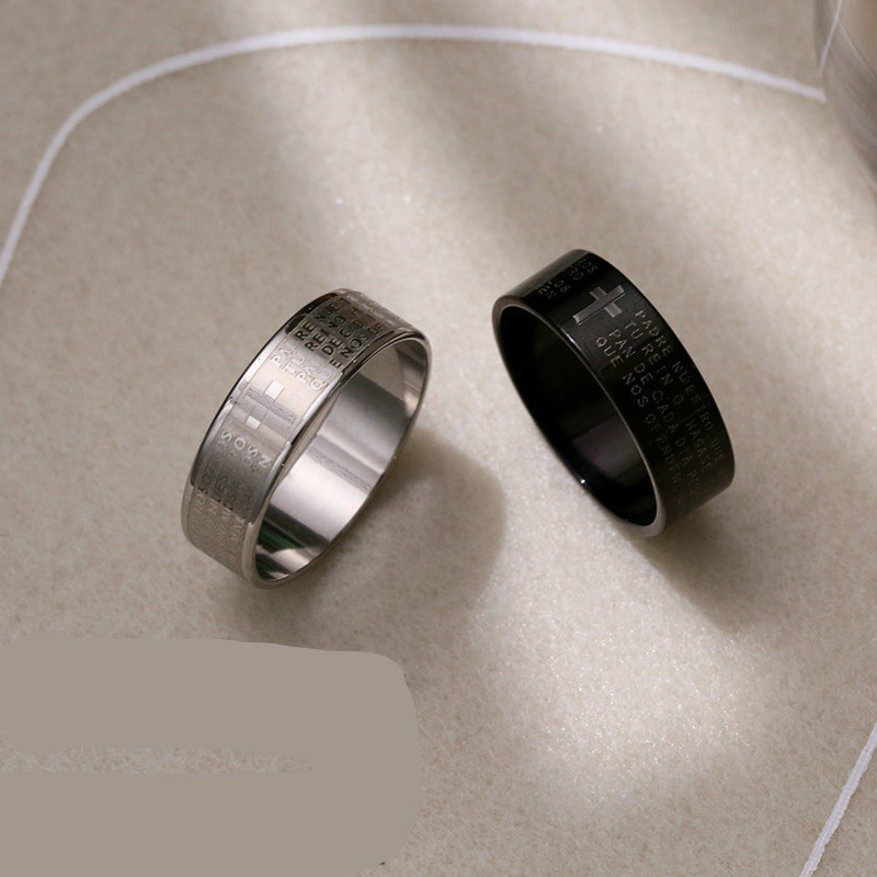 Nhẫn Thép Titan Không Gỉ Hình Trái Tim Phong Cách Retro