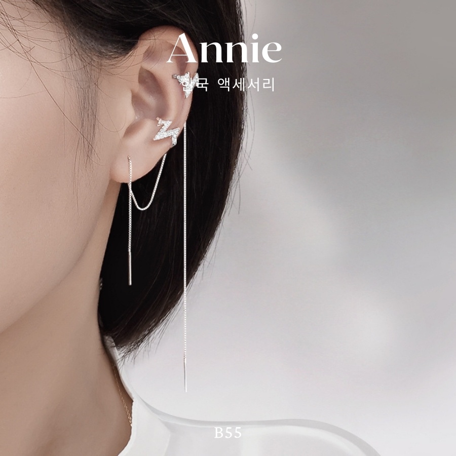 Bông tai kẹp vành kiểu ziczac cá tính đeo thời trang ( 1 CHIẾC ) ANNIE - B55